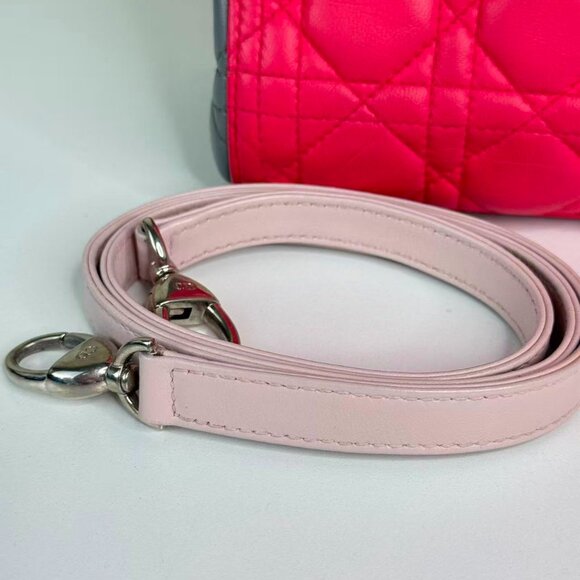 Dior Tri color Medium Lady Dior Shoulder Bag with Pink Quilted Design - Picture 9 of 9